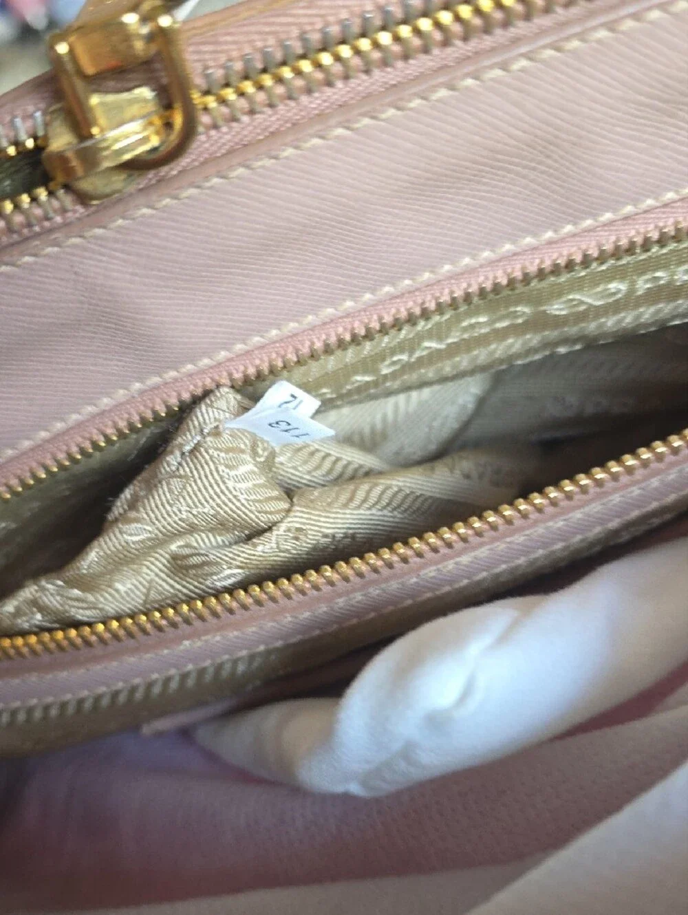 Prada Leather Tote in Pale Pink with Gold Hardware - Picture 10 of 16
